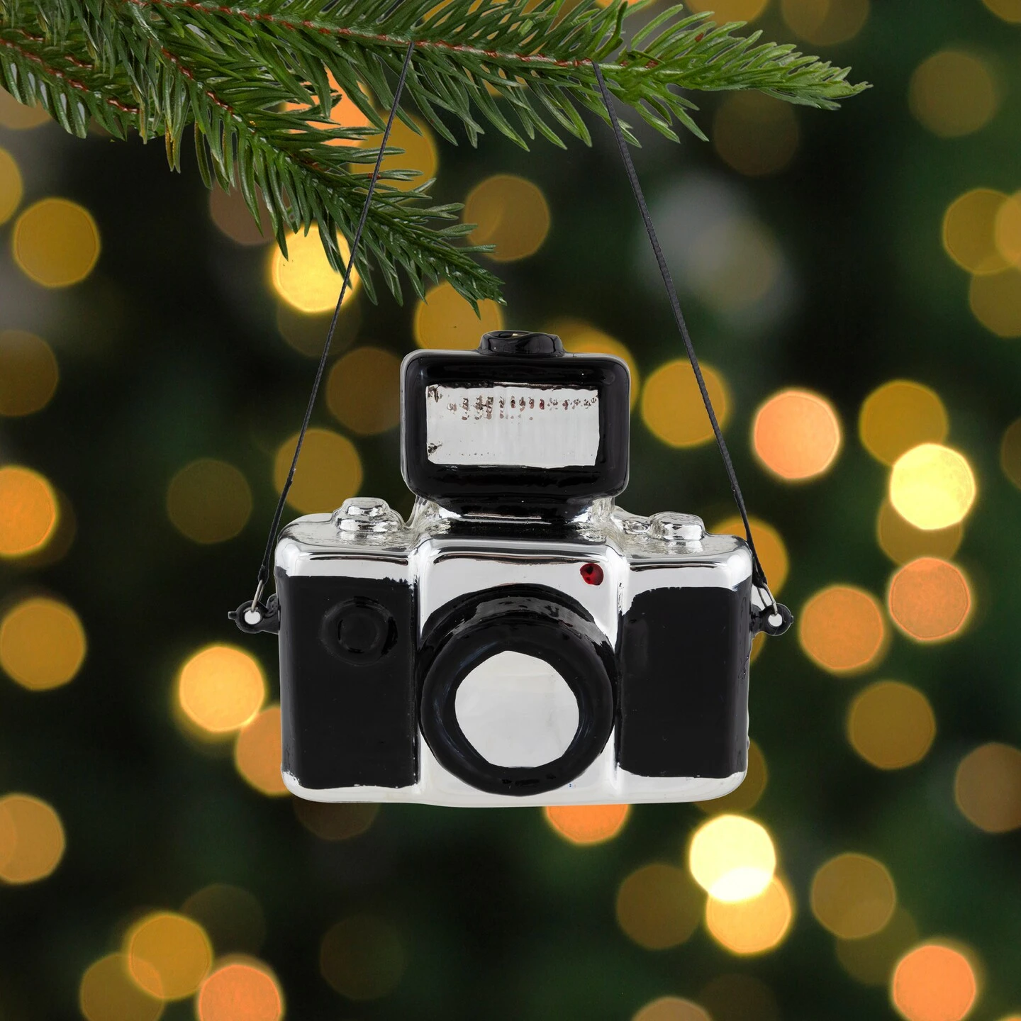 Northlight 4" Black Retro Camera Glass Christmas Ornament 5 Northlight 4" Black Retro Camera Glass Christmas Ornament - Image 3