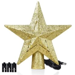 Christmas Tree Topper Golden Star Pattern 22 Christmas Tree Topper Golden Star Pattern -Northlight Shop 61756372586208 2