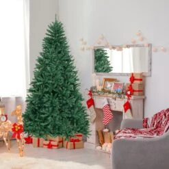7.5 Feet Artificial Christmas Tree With Folding Metal Stand -Northlight Shop 63551165122192 1