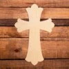 24 In. Unfinished Wooden Scalloped Cross -Northlight Shop 6545770161881792512