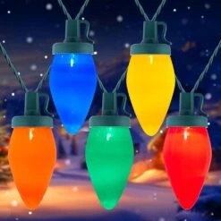 C9 Christmas Lights Outdoor Waterproof, 81 Feet 100 LED C9 String Lights With Timer & 8 Light Mode, Connectable Christmas Tree Lights For Indoor Outside Roofline Patio Decorations, Multicolor 22 C9 Christmas Lights Outdoor Waterproof, 81 Feet 100 LED C9 String Lights With Timer & 8 Light Mode, Connectable Christmas Tree Lights For Indoor Outside Roofline Patio Decorations, Multicolor -Northlight Shop 66664314426672 1