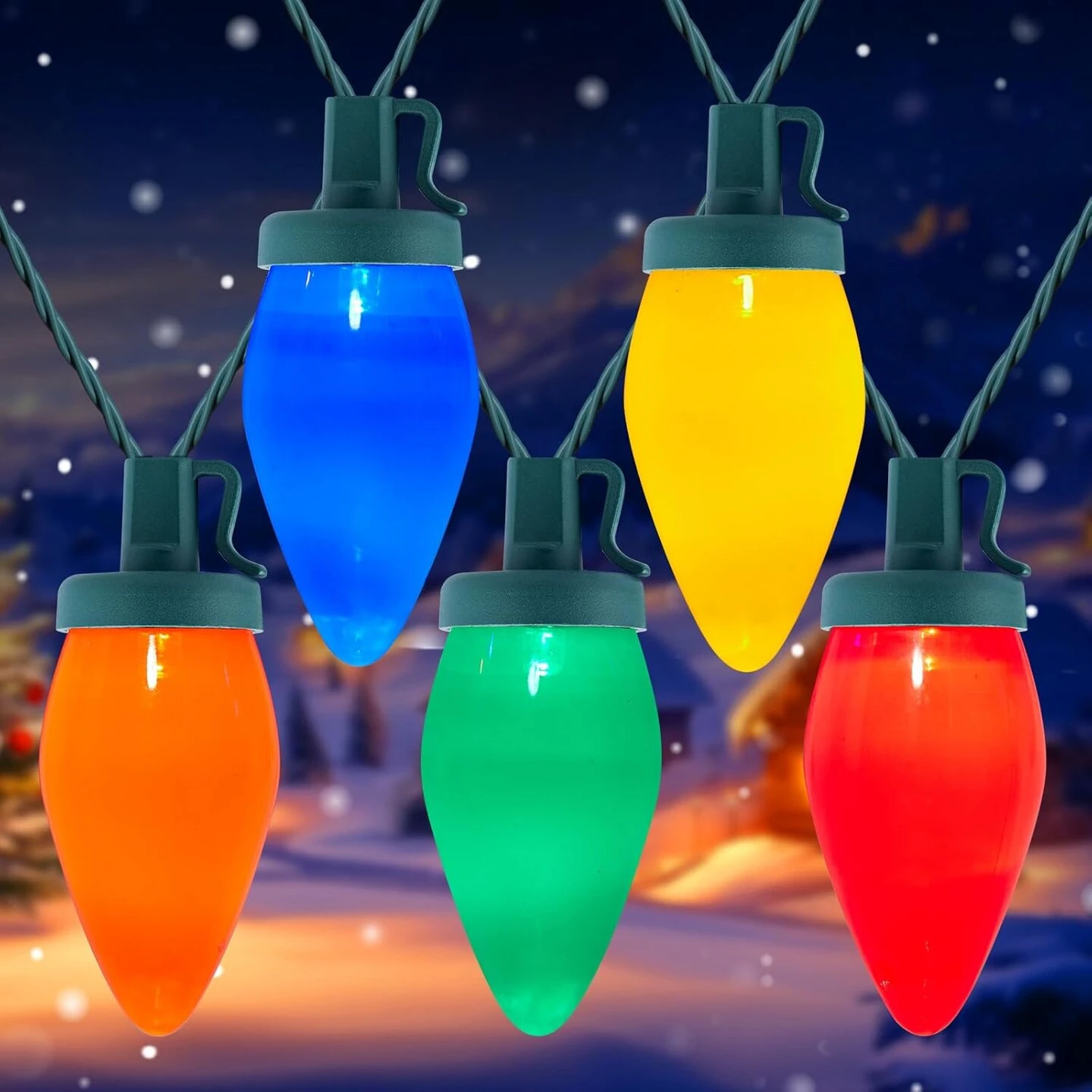 C9 Christmas Lights Outdoor Waterproof, 81 Feet 100 LED C9 String Lights With Timer & 8 Light Mode, Connectable Christmas Tree Lights For Indoor Outside Roofline Patio Decorations, Multicolor 13 C9 Christmas Lights Outdoor Waterproof, 81 Feet 100 LED C9 String Lights With Timer & 8 Light Mode, Connectable Christmas Tree Lights For Indoor Outside Roofline Patio Decorations, Multicolor - Image 11