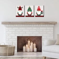 Big Dot Of Happiness Red And Green Holiday Gnomes - Christmas Wall Art Room Decor - 7.5 X 10 Inches - Set Of 3 Prints -Northlight Shop 6763507306121