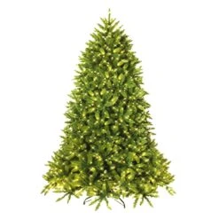 Costway 6ft Pre-lit PVC Christmas Fir Tree Hinged 8 Flash Modes W/ 650 LED Light