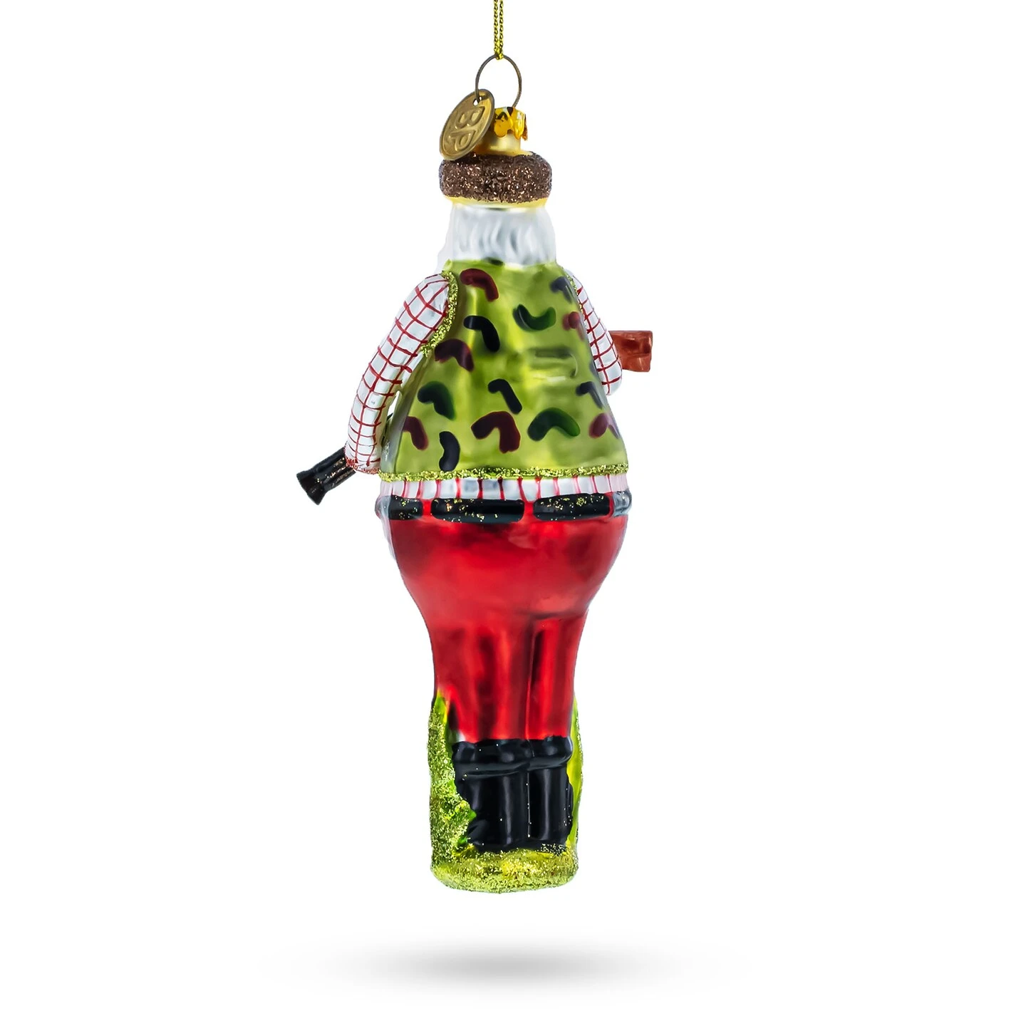 Hunter Santa Glass Christmas Ornament 6 Hunter Santa Glass Christmas Ornament - Image 4