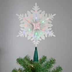 Kurt Adler 15" Lighted Three Dimensional Snowflake Christmas Tree Topper - Multi Colored Lights 10 Kurt Adler 15" Lighted Three Dimensional Snowflake Christmas Tree Topper - Multi Colored Lights -Northlight Shop 6917557705579422368