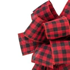 Northlight 19" Buffalo Plaid Print 14 Loop Christmas Bow Tree Topper Black 13 Northlight 19" Buffalo Plaid Print 14 Loop Christmas Bow Tree Topper Black -Northlight Shop 6917585240919524576