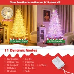 Costway 6 FT Pre-Lit Christmas Tree Snow Flocked Hinged 11 Lighting Modes With 300 Lights 37 Costway 6 FT Pre-Lit Christmas Tree Snow Flocked Hinged 11 Lighting Modes With 300 Lights -Northlight Shop 6917627466577081776 2