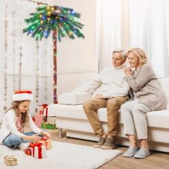Costway 6FT Pre-Lit Artificial Tropical Christmas Palm Tree W/ 210 Multi-Color Lights 22 Costway 6FT Pre-Lit Artificial Tropical Christmas Palm Tree W/ 210 Multi-Color Lights -Northlight Shop 6917867976502834608