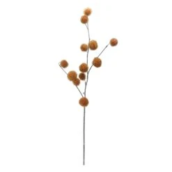 Napco 31" Golden Orange Pom Pom Artificial Christmas Spray -Northlight Shop 6917892481043784352 1