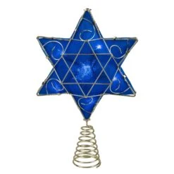 Kurt Adler Blue And Gold Colored Hanukkah Star LED Tree Topper 11.5" 10 Kurt Adler Blue And Gold Colored Hanukkah Star LED Tree Topper 11.5" -Northlight Shop 6917892481628246688 1
