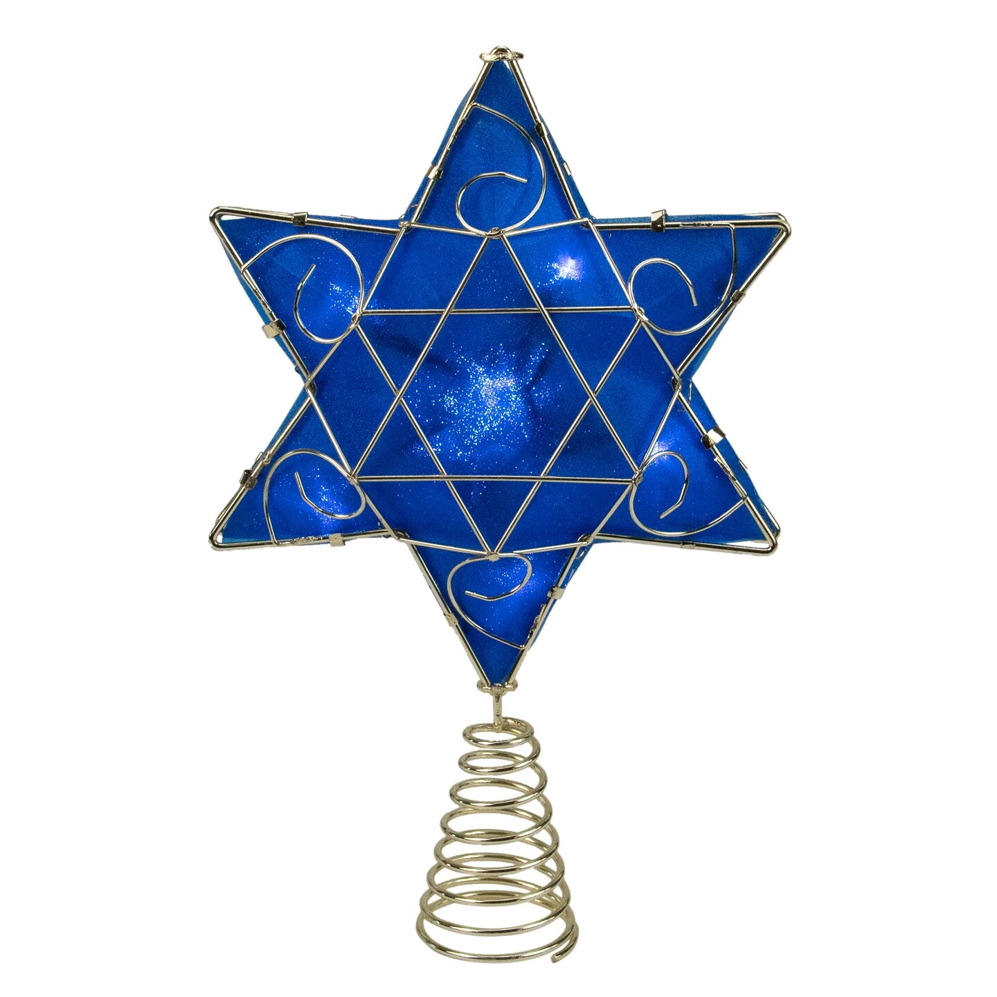Kurt Adler Blue And Gold Colored Hanukkah Star LED Tree Topper 11.5" 4 Kurt Adler Blue And Gold Colored Hanukkah Star LED Tree Topper 11.5" - Image 2