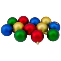 Northlight Shatterproof 2-Finish Christmas Ball Ornaments - 2.5" (60mm) - Multi - 24ct -Northlight Shop 6917909319293199008