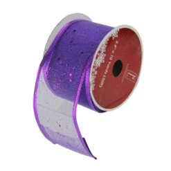 Northlight Shimmering Purple Wired Christmas Craft Ribbon 2.5" X 10 Yards -Northlight Shop 6917909319444193952 2