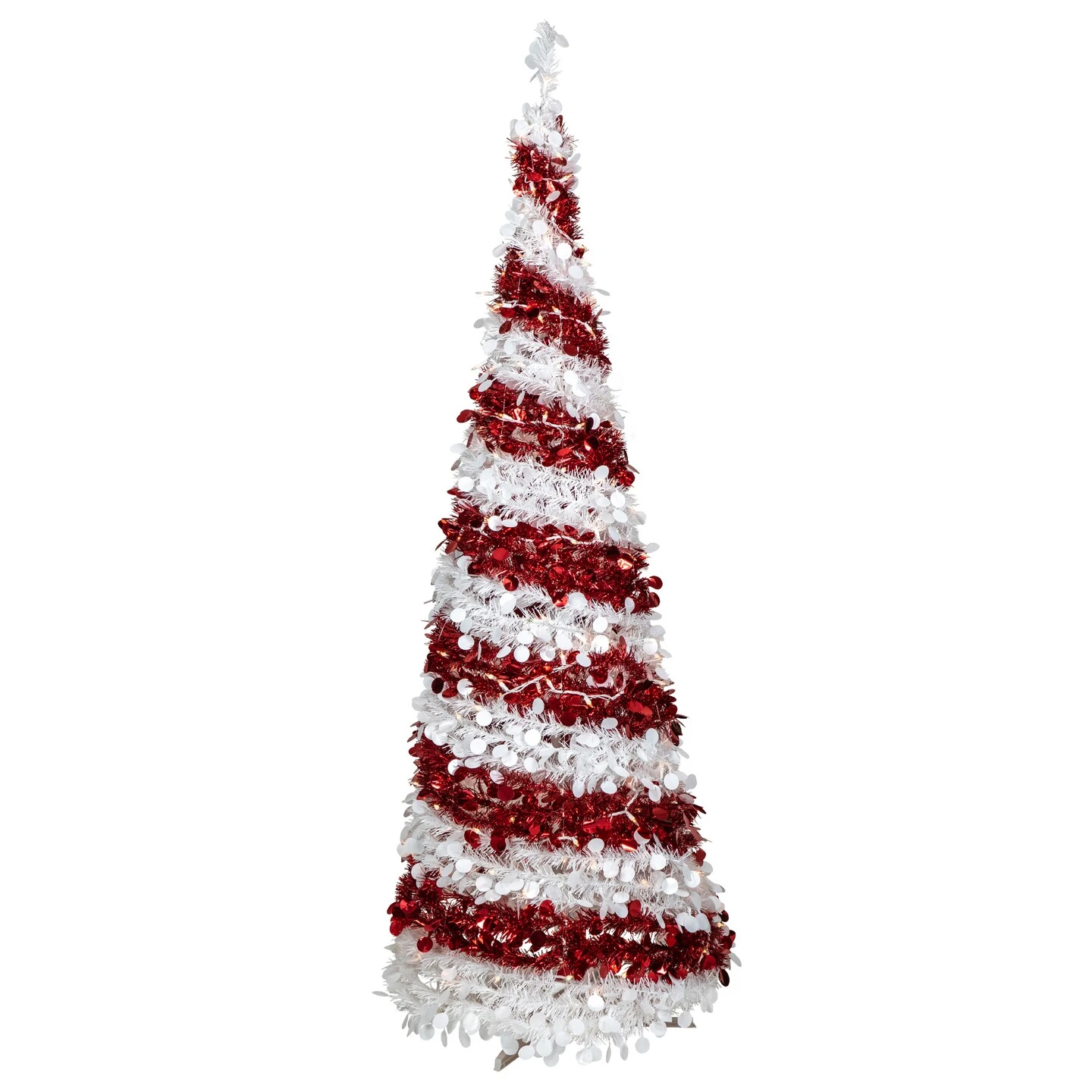 Northlight 6' Pre-Lit Candy Cane Pop-Up Artificial Christmas Tree, Clear Lights Red 4 Northlight 6' Pre-Lit Candy Cane Pop-Up Artificial Christmas Tree, Clear Lights Red - Image 2