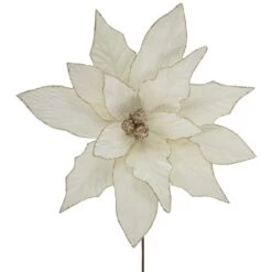 Northlight 24" Cream Poinsettia Christmas Stem Spray Ivory -Northlight Shop 6917953896887239904