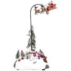 Northlight LED Lighted And Musical Flying Santa Animated Christmas Village Display - 13.5" Multi 12 Northlight LED Lighted And Musical Flying Santa Animated Christmas Village Display - 13.5" Multi -Northlight Shop 6918021925881316816