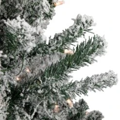 Northlight 4' Pre-Lit Flocked Pine Artificial Christmas Tree, Clear Lights Green 11 Northlight 4' Pre-Lit Flocked Pine Artificial Christmas Tree, Clear Lights Green -Northlight Shop 6918029836063466144