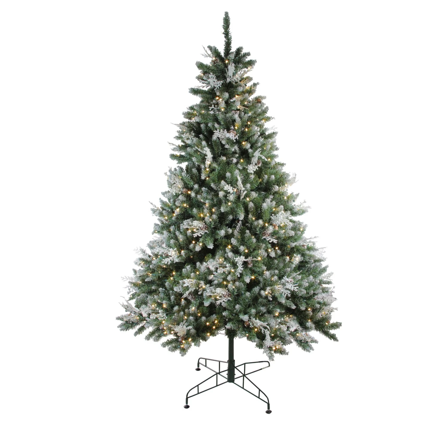Northlight Real Touch™️ Pre-Lit Medium Sierra Fir Artificial Frosted Christmas Tree - 6.5' - Warm Clear LED Lights Green 5 Northlight Real Touch™️ Pre-Lit Medium Sierra Fir Artificial Frosted Christmas Tree - 6.5' - Warm Clear LED Lights Green - Image 3