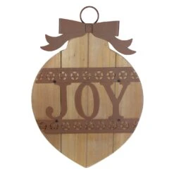 Northlight Rustic JOY Christmas Ornament Wall Sign - 17.25" Beige