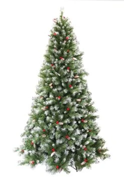 Perfect Holiday 6.5' Frosted Iceland Mixed Pine With Pine Cones And Red Berries 22 Perfect Holiday 6.5' Frosted Iceland Mixed Pine With Pine Cones And Red Berries -Northlight Shop 7602633149793 1