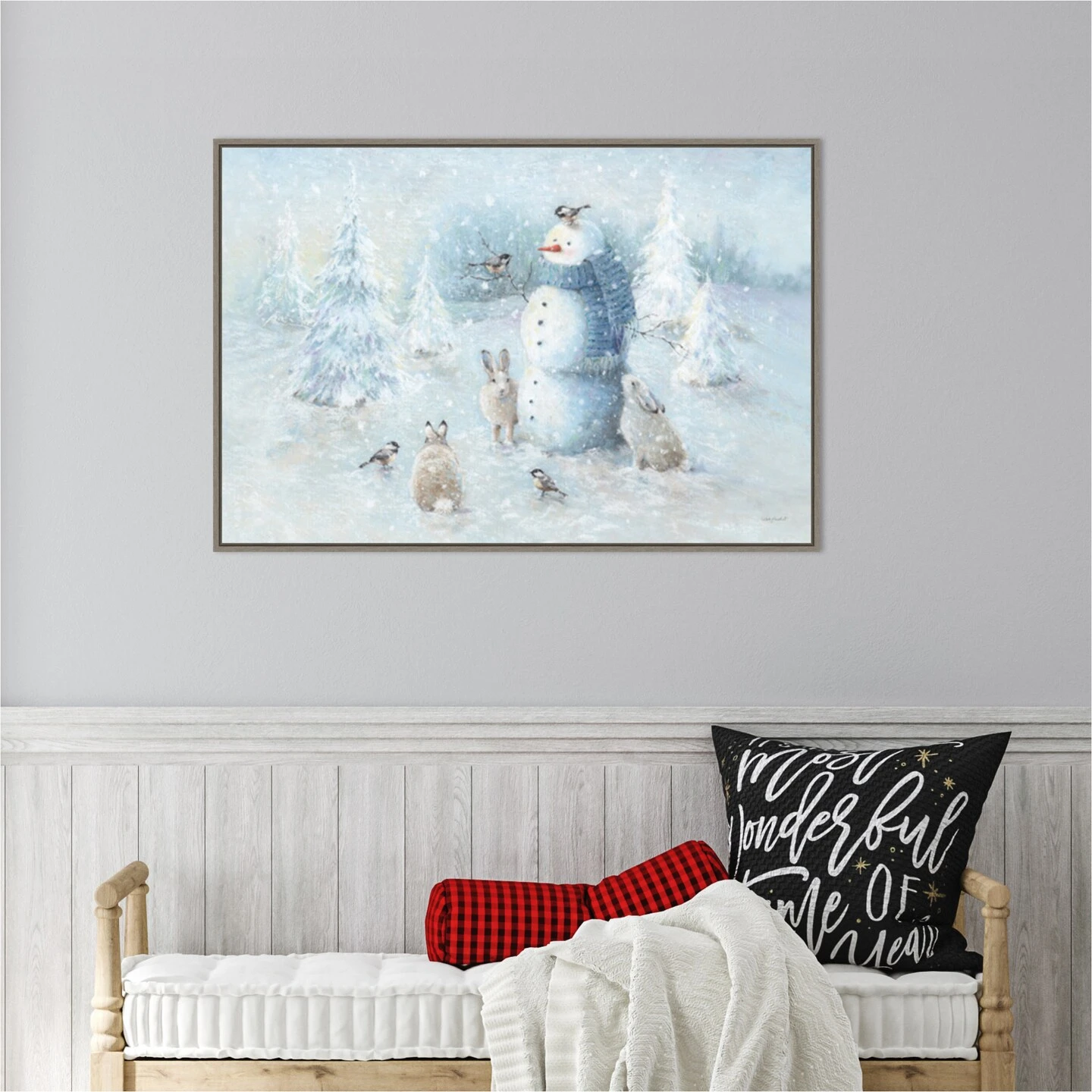 Let It Snow 01 By Lisa Audit 33-in. W X 23-in. H. Canvas Wall Art Print Framed In Grey 7 Let It Snow 01 By Lisa Audit 33-in. W X 23-in. H. Canvas Wall Art Print Framed In Grey - Image 5