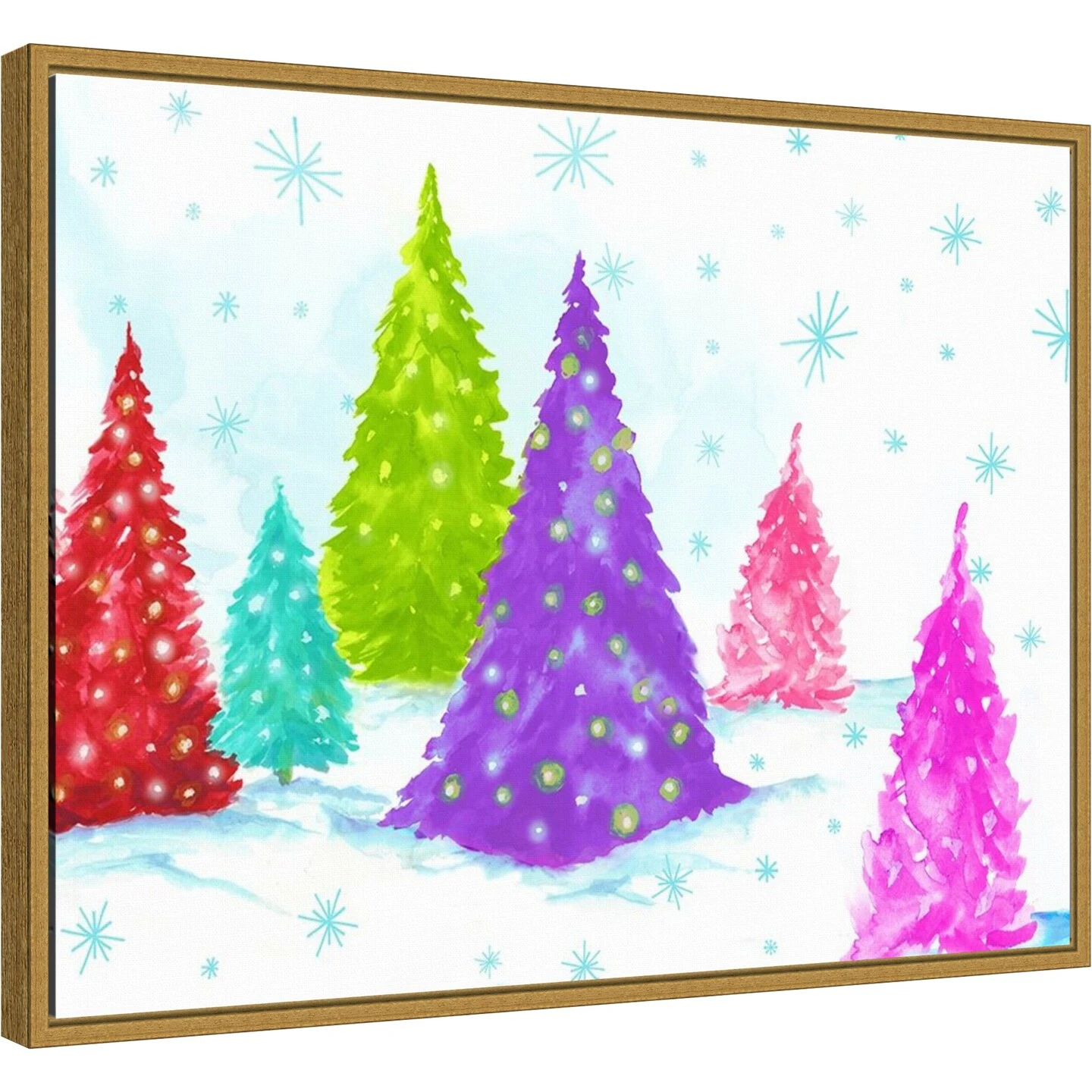 Magic Christmas Trees II By PI Studio 24-in. W X 18-in. H. Canvas Wall Art Print Framed In Gold 13 Magic Christmas Trees II By PI Studio 24-in. W X 18-in. H. Canvas Wall Art Print Framed In Gold - Image 11