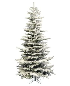 Perfect Holiday 6.5ft Alpine Fir Pre-Lit Artificial Christmas Tree - Snow Flocked