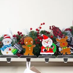 Northlight Set Of 4 Christmas Figures Stocking Holders With Silver Base Multi 10 Northlight Set Of 4 Christmas Figures Stocking Holders With Silver Base Multi -Northlight Shop 8070479210374619808