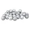 Northlight Shatterproof 4 Finish Christmas Ball Ornaments 3.25" (80mm) - Silver - 32ct 1 Northlight Shatterproof 4 Finish Christmas Ball Ornaments 3.25" (80mm) - Silver - 32ct -Northlight Shop 8070479210878460576