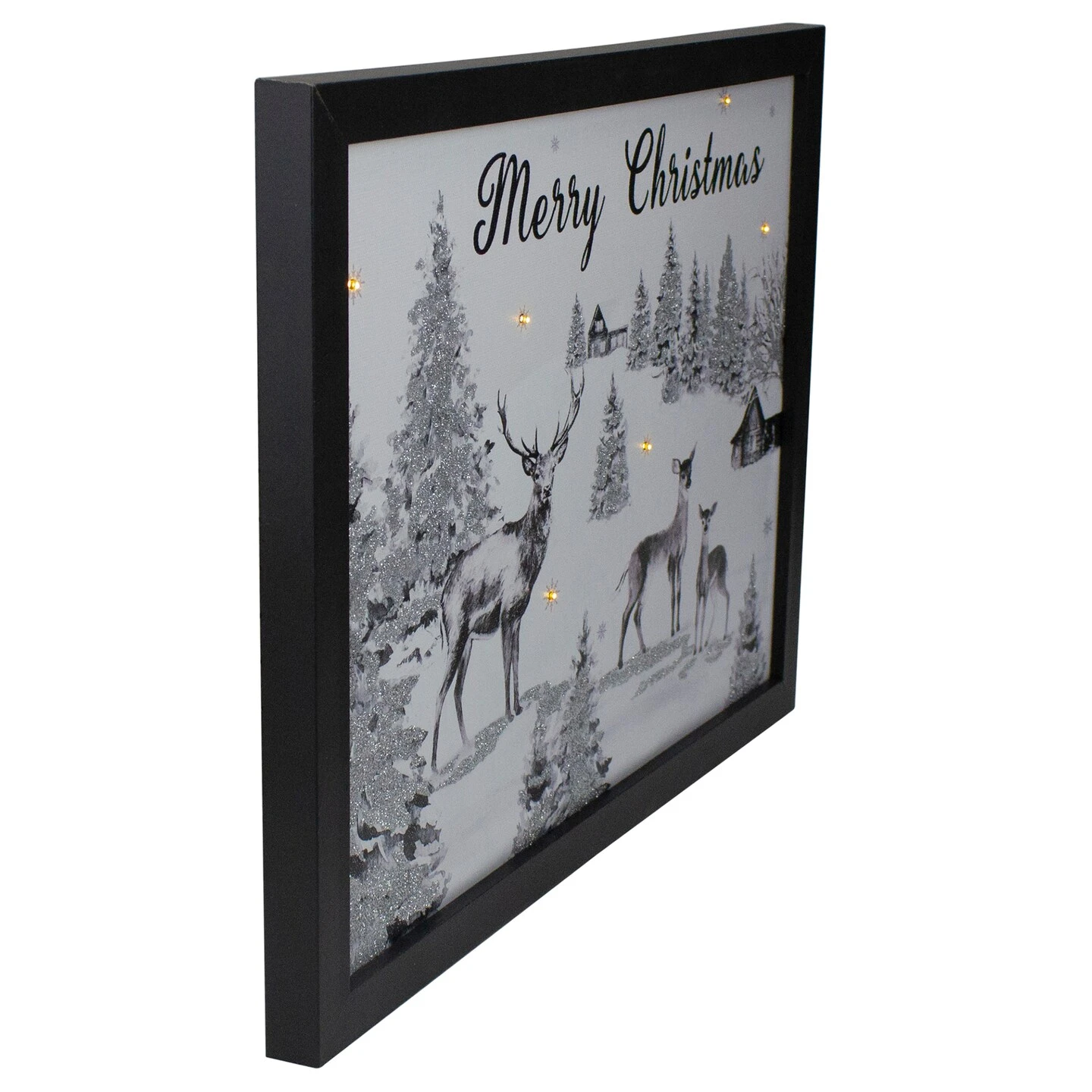 Northlight Lighted Black And White Winter Scene Merry Christmas Canvas Wall Art 11.75" X 15.75" 5 Northlight Lighted Black And White Winter Scene Merry Christmas Canvas Wall Art 11.75" X 15.75" - Image 3