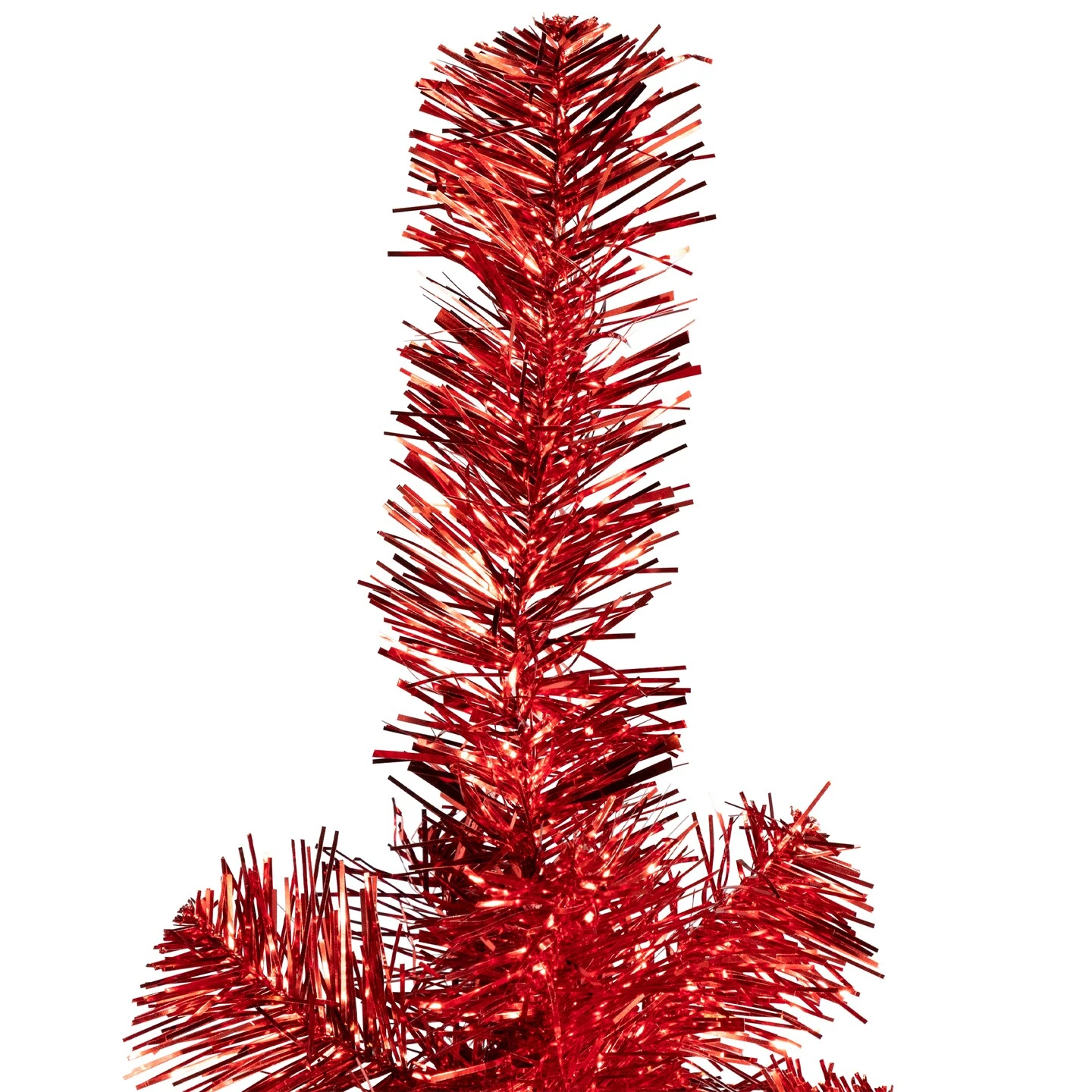Northlight Artificial Tinsel Christmas Tree - 7' - Red - Unlit 7 Northlight Artificial Tinsel Christmas Tree - 7' - Red - Unlit - Image 5