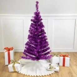 Northlight Artificial Tinsel Christmas Tree - 4' -Purple - Unlit -Northlight Shop 89206405347472 2