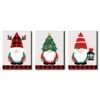 Big Dot Of Happiness Red And Green Holiday Gnomes - Christmas Wall Art Room Decor - 7.5 X 10 Inches - Set Of 3 Prints