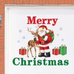Collections Etc Merry Christmas Santa And Reindeer Garage Door Magnet -Northlight Shop 98080402245552 2