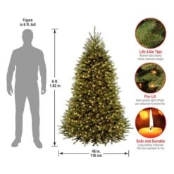 6 Ft. Pre-Lit Dunhill® Fir Full Artificial Christmas Tree, Clear Lights 16 6 Ft. Pre-Lit Dunhill® Fir Full Artificial Christmas Tree, Clear Lights -Northlight Shop D039998S 16