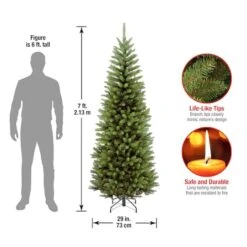7 Ft. Unlit Kingswood Fir Pencil Artificial Christmas Tree 16 7 Ft. Unlit Kingswood Fir Pencil Artificial Christmas Tree -Northlight Shop D040022S 16