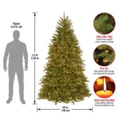 7.5 Ft. Pre-Lit Dunhill® Fir Artificial Christmas Tree, Clear Lights -Northlight Shop D040025S 16
