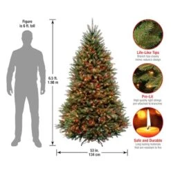 6.5 Ft. Pre-Lit Dunhill® Fir Full Artificial Christmas Tree, Multicolor Lights -Northlight Shop D040080S 16