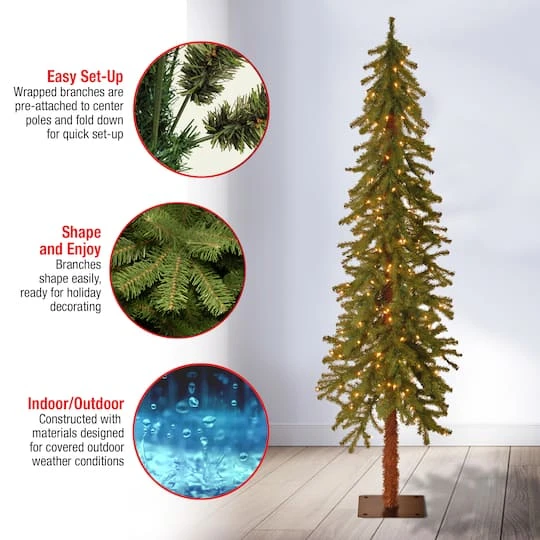 6 Ft. Pre-Lit Hickory Cedar Artificial Christmas Tree, Clear Lights 8 6 Ft. Pre-Lit Hickory Cedar Artificial Christmas Tree, Clear Lights - Image 6
