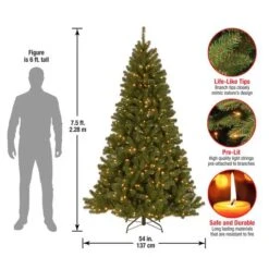 7.5 Ft. Pre-lit Hinged North Valley Spruce Medium Artificial Christmas Tree, Clear Lights -Northlight Shop D040096S 17