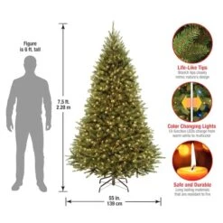 7.5 Ft. Pre-lit PowerConnect™ Kingswood Fir Medium Artificial Christmas Tree, Dual Color® LED Lights -Northlight Shop D040097S 15