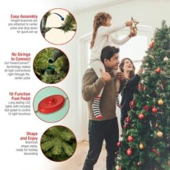 7.5 Ft. Pre-lit PowerConnect™ Kingswood Fir Medium Artificial Christmas Tree, Dual Color® LED Lights -Northlight Shop D040097S 16