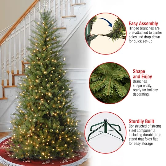 6.5 Ft. Pre-Lit Dunhill® Fir Slim Artificial Christmas Tree, Clear Lights 10 6.5 Ft. Pre-Lit Dunhill® Fir Slim Artificial Christmas Tree, Clear Lights - Image 8