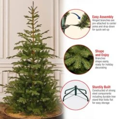 7.5ft. Unlit Feel Real® Hinged Norwegian Spruce Slim Artificial Christmas Tree 15 7.5ft. Unlit Feel Real® Hinged Norwegian Spruce Slim Artificial Christmas Tree -Northlight Shop D040120S 16