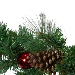 Northlight Red Balls & Poinsettias Gold Pine Cones With Berries Pine Garland, Unlit -Northlight Shop D046273S 14