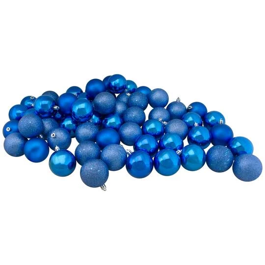 Northlight 60ct Shiny Lavish Blue Shatterproof Ball Ornaments 5 Northlight 60ct Shiny Lavish Blue Shatterproof Ball Ornaments - Image 3