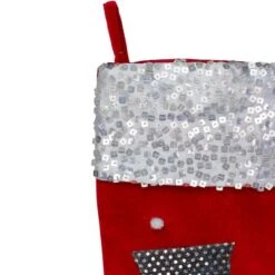 Northlight 20.5" Red Snowman Christmas Stocking With Sequined Cuff 13 Northlight 20.5" Red Snowman Christmas Stocking With Sequined Cuff -Northlight Shop D046492S 14