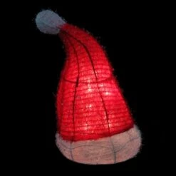 Northlight 12.75" Lighted Iced Tinsel Santa Hat Christmas Tree Topper, Clear Lights 20 Northlight 12.75" Lighted Iced Tinsel Santa Hat Christmas Tree Topper, Clear Lights -Northlight Shop D046595S 3