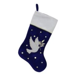 Northlight 20.5" Royal Blue Velvet Dove Christmas Stocking 9 Northlight 20.5" Royal Blue Velvet Dove Christmas Stocking -Northlight Shop D046696S 11
